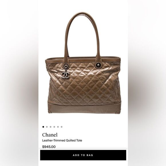 Chanel Tan Quilted Tote Bag with Structured Design - Picture 12 of 14